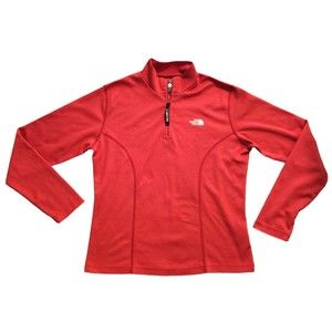 The North Face Pullover Red Polyester 1/4 Zip VaporWick Womens Size Medium